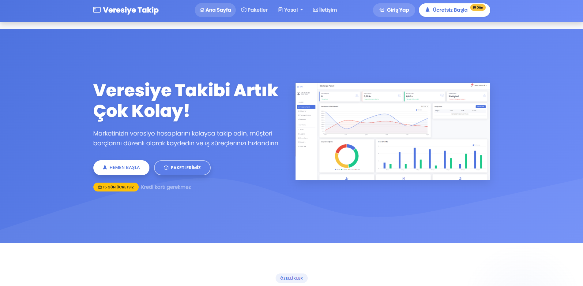 Veresiye Takip Sistemi - PHP Market Borç & Alacak Yönetim Scripti - Ekran Görüntüsü 1